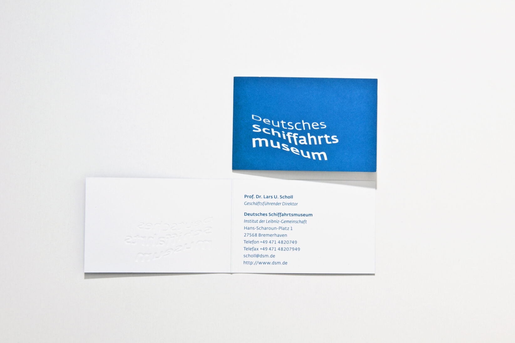 Corporate Identity DSM Visitenkarte stationery blau Logo Wortmarke